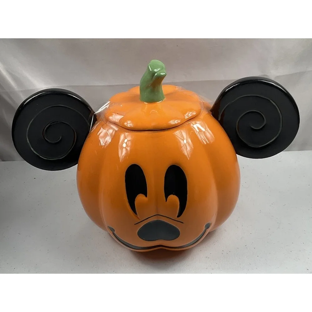 Disney Mickey Mouse Halloween Pumpkin Cookie Jar Canister